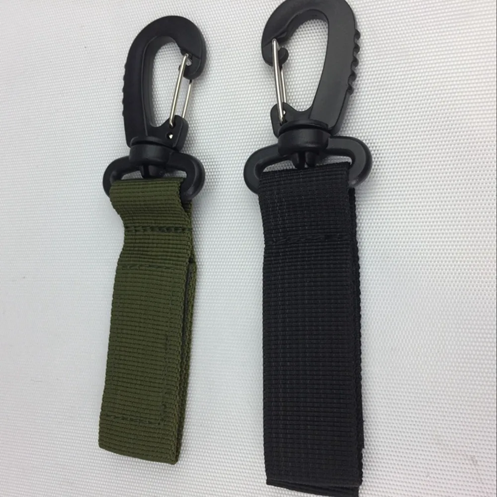 LLavero de nailon de alta resistencia, mosquetón colgante para pistola, bolsa táctica de caza, Cartucho molle, cinturón, accesorios de montaje, 2 uds. - imagen 2