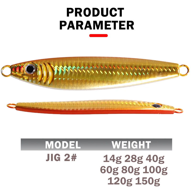 TEASER-J2, Micro Plantilla de Metal Artificial, 14g, 28g, 40g, 60g, 80g, arrastre de orilla, cuchara de Jigging, pesca en agua salada, Jigbait - imagen 5
