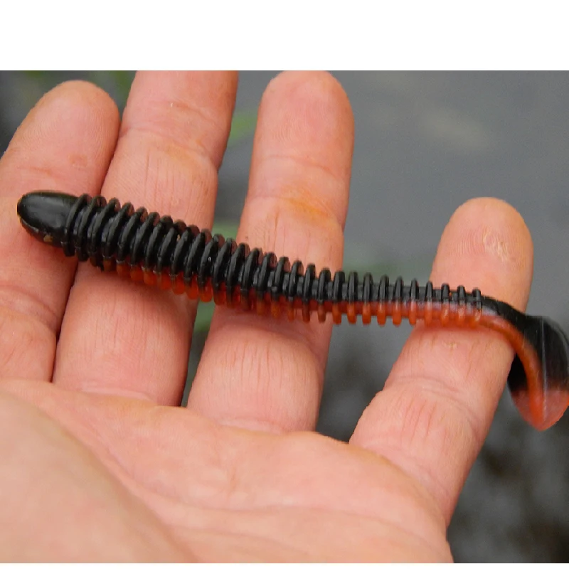 KESFISHING Ring Shad 4 "cebos de simulación de silicona suave Artificial inyección explosiva de señuelos de pesca de sal aromática - imagen 5