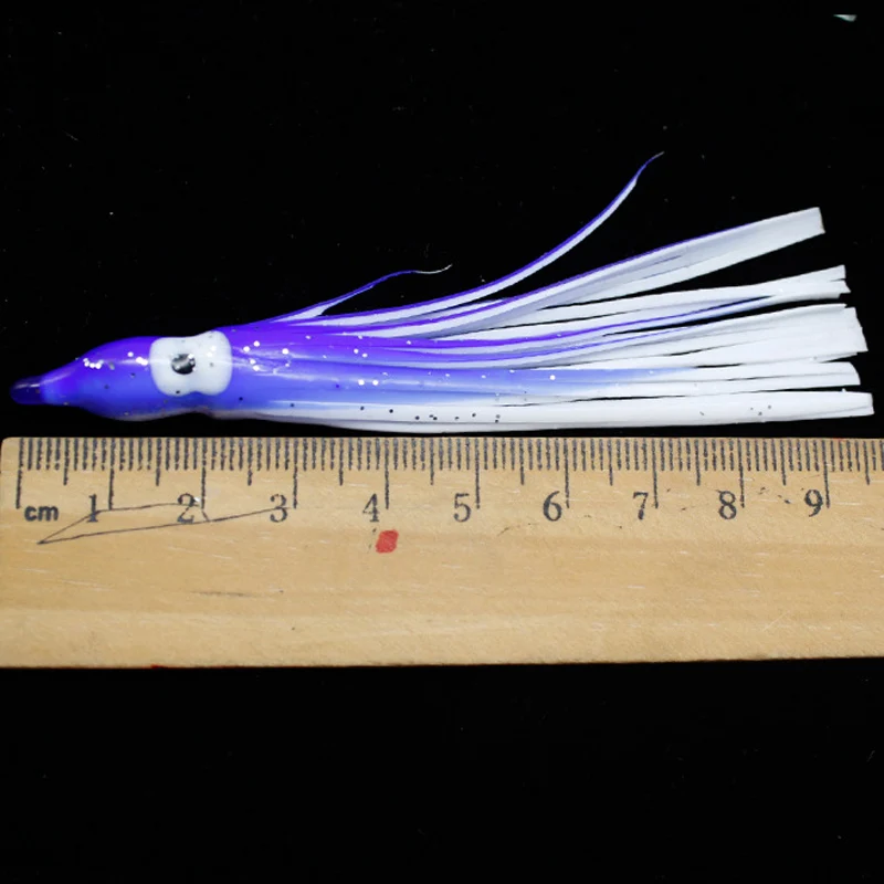Señuelos de Pesca de pulpo suave para Jigs, faldas de pulpo luminosas de colores mezclados, cebo de Jigging Artificial, falda de calamar, 1 lote - imagen 4