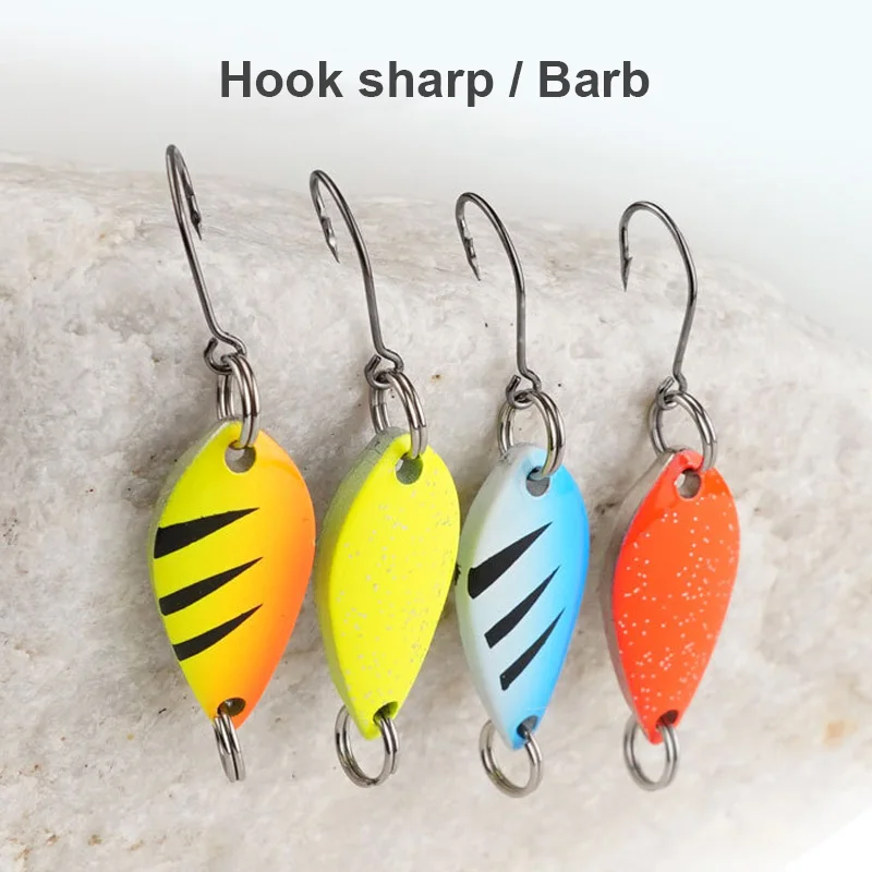 Mosodo-Juego de Señuelos de Pesca de 12 piezas, cebo duro con ganchos de fundición, cuchara de Metal, Spinner, accesorios de pesca, 2,5/3,5/5g - imagen 4