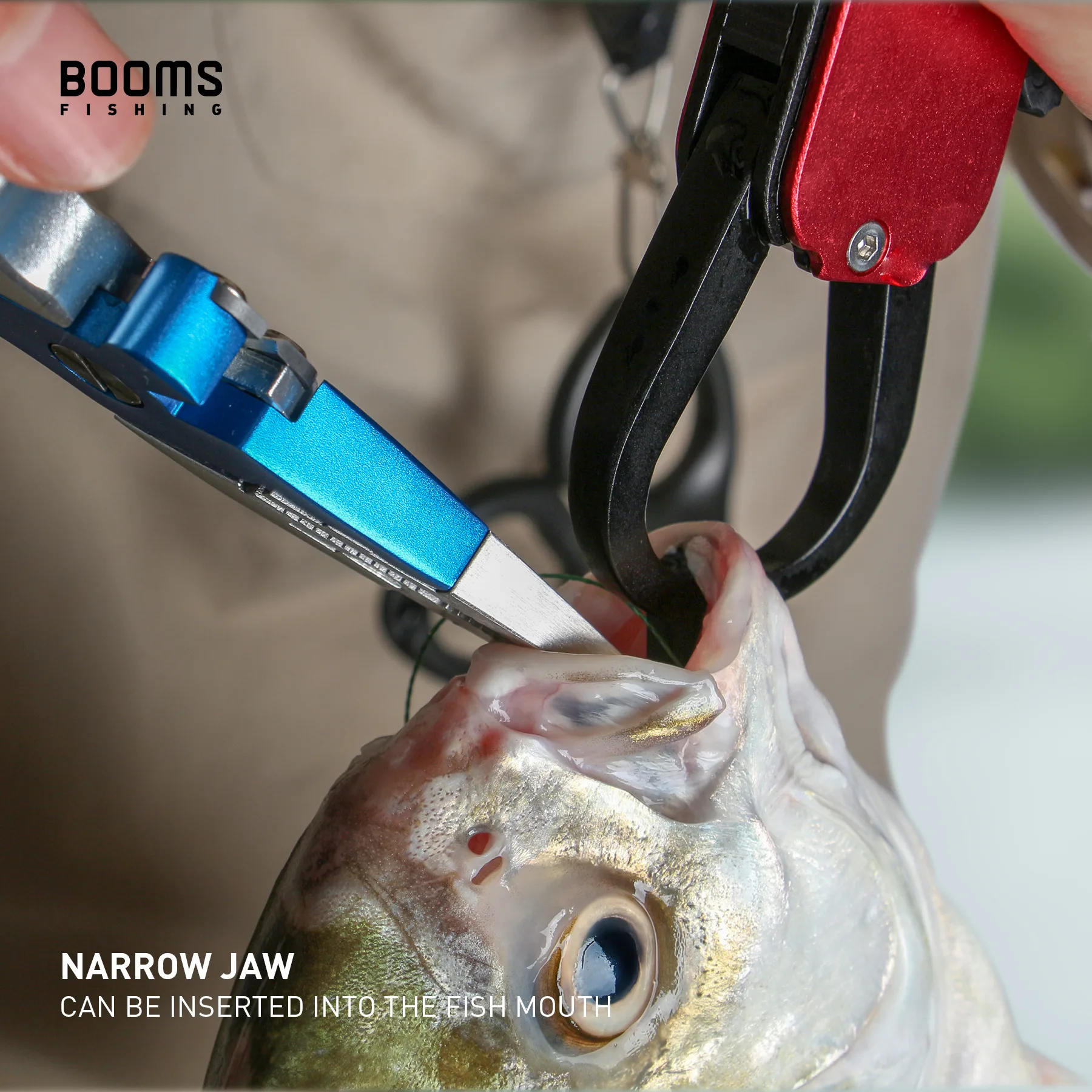 Booms Fishing X05-Alicates de aluminio para pesca, removedores de anzuelos de acero inoxidable, corte de línea trenzada y anillo dividido con C - imagen 5