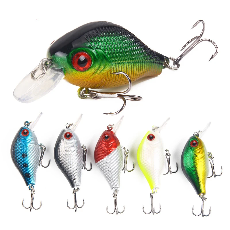 Mini cebo de manivela 55mm 7,9g señuelo de pesca Jigbait Crankbait flotante Artificial duro Topwater Wobbler señuelos perca aparejos de pesca - imagen 3
