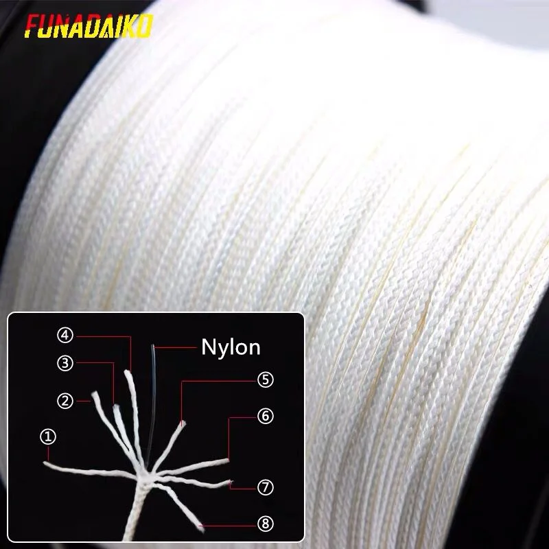FUNADAIKO-Línea de asistencia lenta de 8 hebras, 50M/100M, núcleo de envoltura de anzuelo de pesca, gancho de asistencia en el mar, accesorios de líneas de encuadernación - imagen 4
