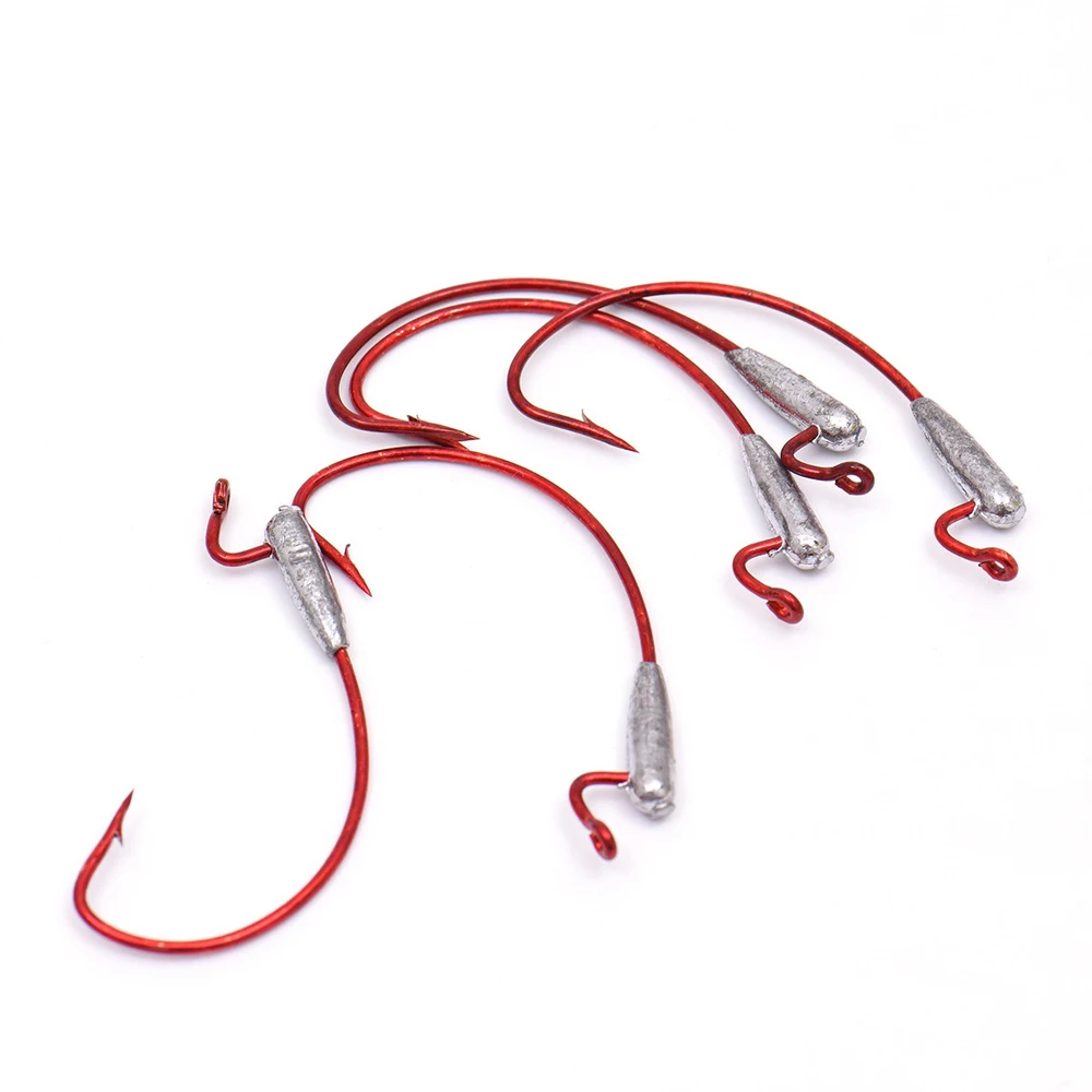 Anzuelos de plomo con cabeza de plomo, 5 piezas, manivela pesada, de acero al carbono, afilados con púas, para señuelos suaves, herramientas de aparejos de pesca - imagen 2