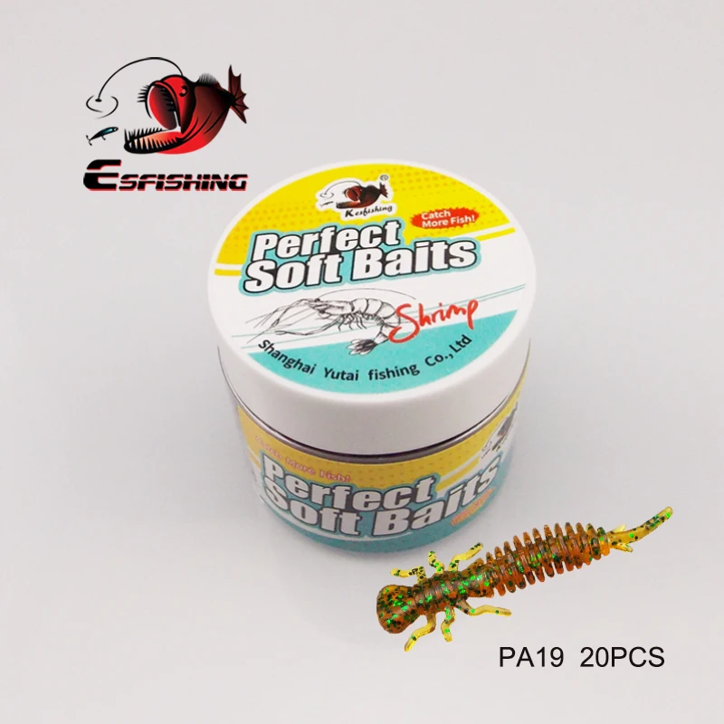 ESFISHING nuevo cebo blando Larva 50mm 20 piezas señuelo suave gusano Jigging señuelo Pesca de carpa Iscas artificial Crankbait Pesca - imagen 5