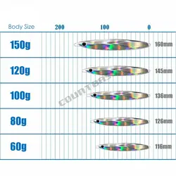 Countbass Señuelos jigging deslizantes metal para agua salada y pargo