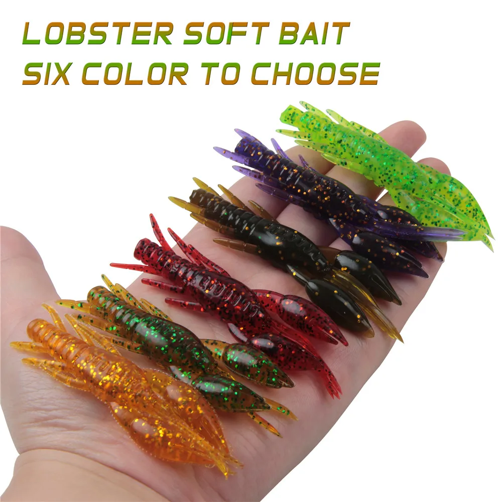 Señuelos de pesca de langosta blanda, cebos de pesca de 8cm, 5,2g, bionic crayfish Jig, gambas artificiales, cebo de aparejo de texas para trucha de lubina, trucha de pesca - imagen 5