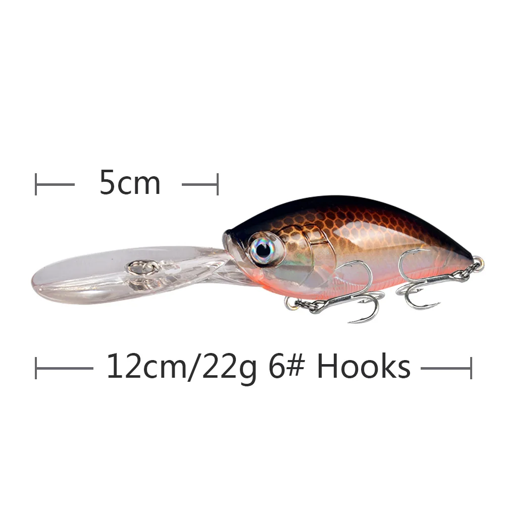 Crankbait Señuelos de Pesca flotantes, cebo duro Artificial, Wobblers para curricán, carpa, carpa, Isca, Japón, 12cm, 22g, 1 pieza - imagen 3