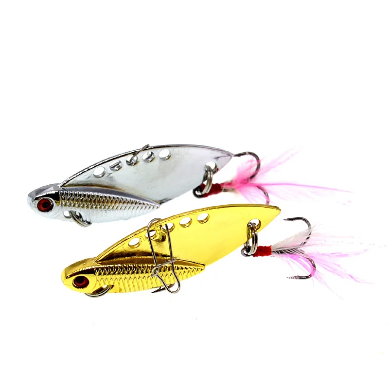 Señuelo de pesca con cuchara giratoria, cebo para peces con mosca, señuelos artificiales, plantilla de plumas, cebos de manivela de aleación de Zinc, 10g/14g/22g - imagen 2