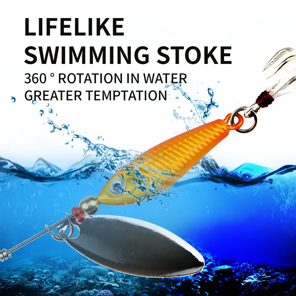 CEMREO Mini señuelo de pesca de Metal con cuchara giratoria 55mm 8,5g aparejos de pesca Pin Crankbait vibración Minnow hundimiento Spinner cebo - imagen 4