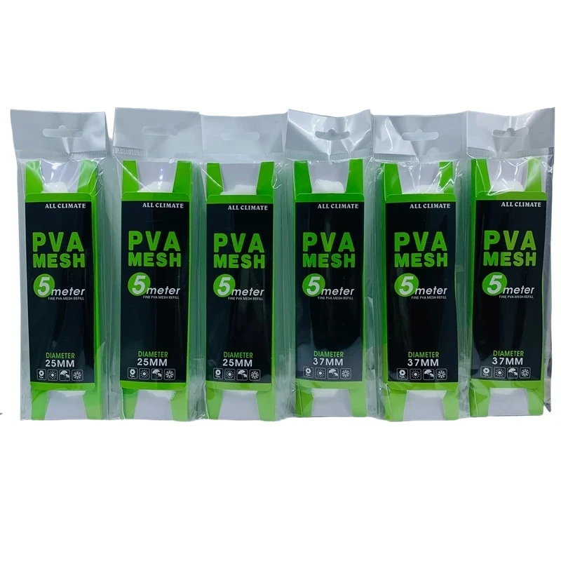 10 Uds. De malla PVA, alimentador de pesca de carpa, lanzador de cebo, redes para disolver agua, 5M, 25mm, 37mm, recambio ecológico, aparejos de aparejo de carpa para el cabello - imagen 4