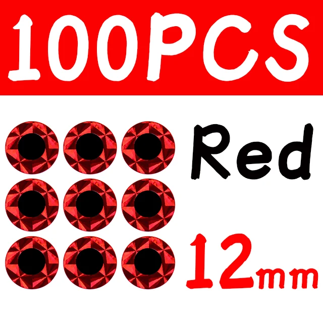 100pcs 12mm Red