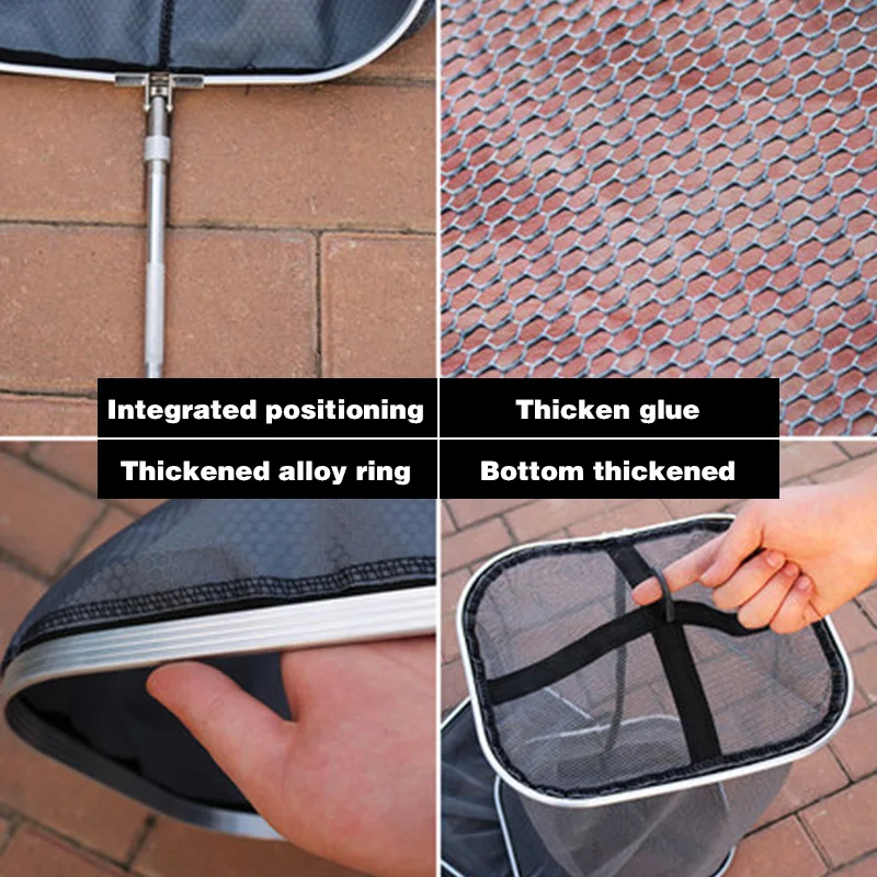 Red pegada cuadrada de pesca salvaje, red de pesca anticolgante, ojo denso portátil, bolsa pequeña de red de pesca de secado rápido para el hogar, X532G - imagen 2