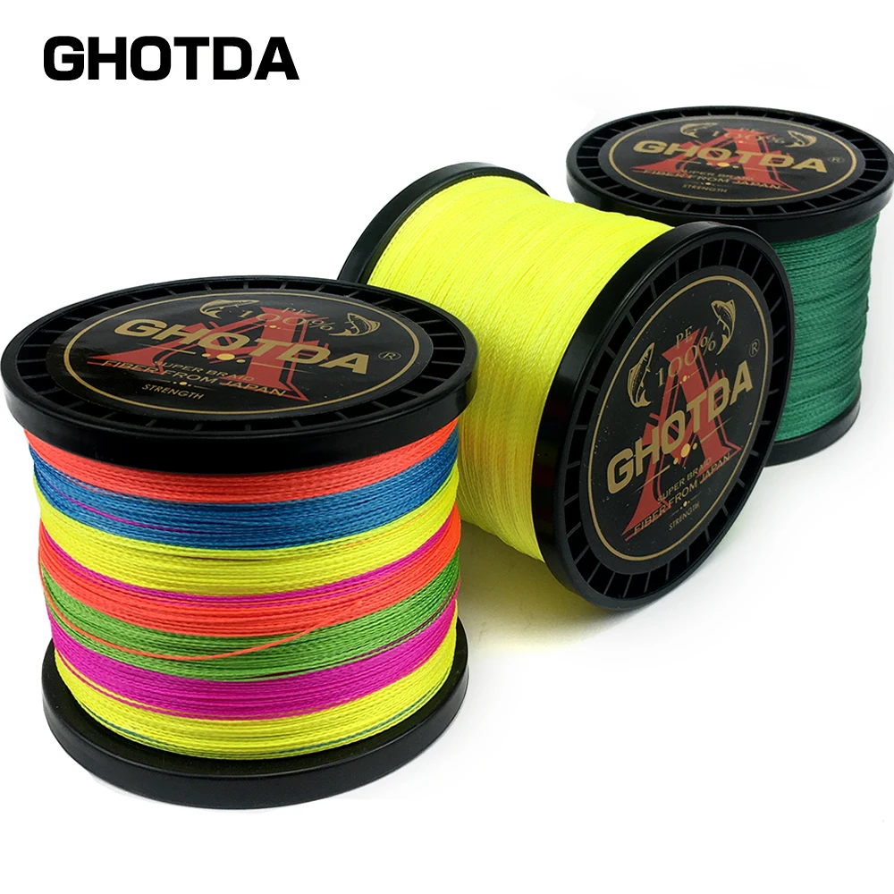 GHOTDA-sedal trenzado multifilamento para pesca de carpa, 8 hebras, 4 hebras, liha 100m/300m/500m/1000m - imagen 4