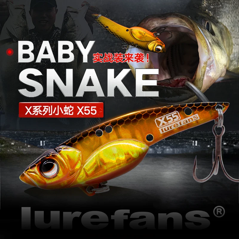 Lurefans-señuelo de pesca Artificial, cebo falso de serpiente de bebé X50, X55, X60, VIB, Isca, X50, X55, X60, 5/9,5/13,5g - imagen 3