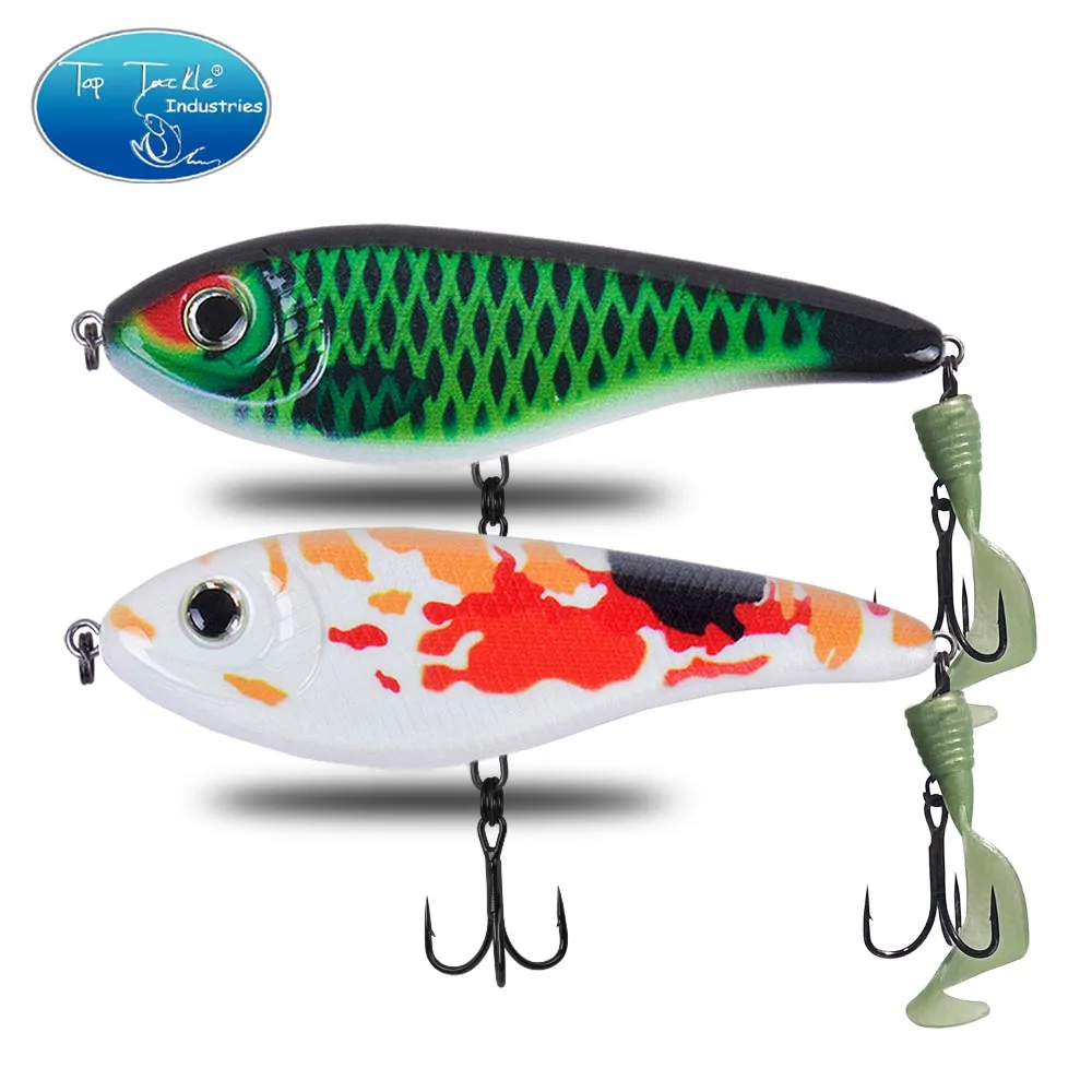 Señuelo CF 90, 120 y 150mm (Color 24 ~ 45) Jerkbait de hundimiento lento cola suave almizclado Pike Slider aparejos de señuelo de pesca de lubina - imagen 4