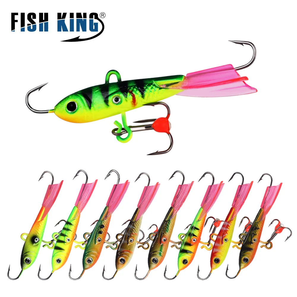 FISH KING-señuelo de Pesca en hielo de invierno, 6,3 cm/10g, 8,5g/20g, equilibrador para cebo de Pesca, anzuelos de Pesca de carpa, señuelo duro, aparejos de Pesca