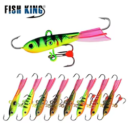FISH KING-señuelo de Pesca en hielo de invierno, 6,3 cm/10g, 8,5g/20g, equilibrador para cebo de Pesca, anzuelos de Pesca de carpa, señuelo duro, aparejos de Pesca