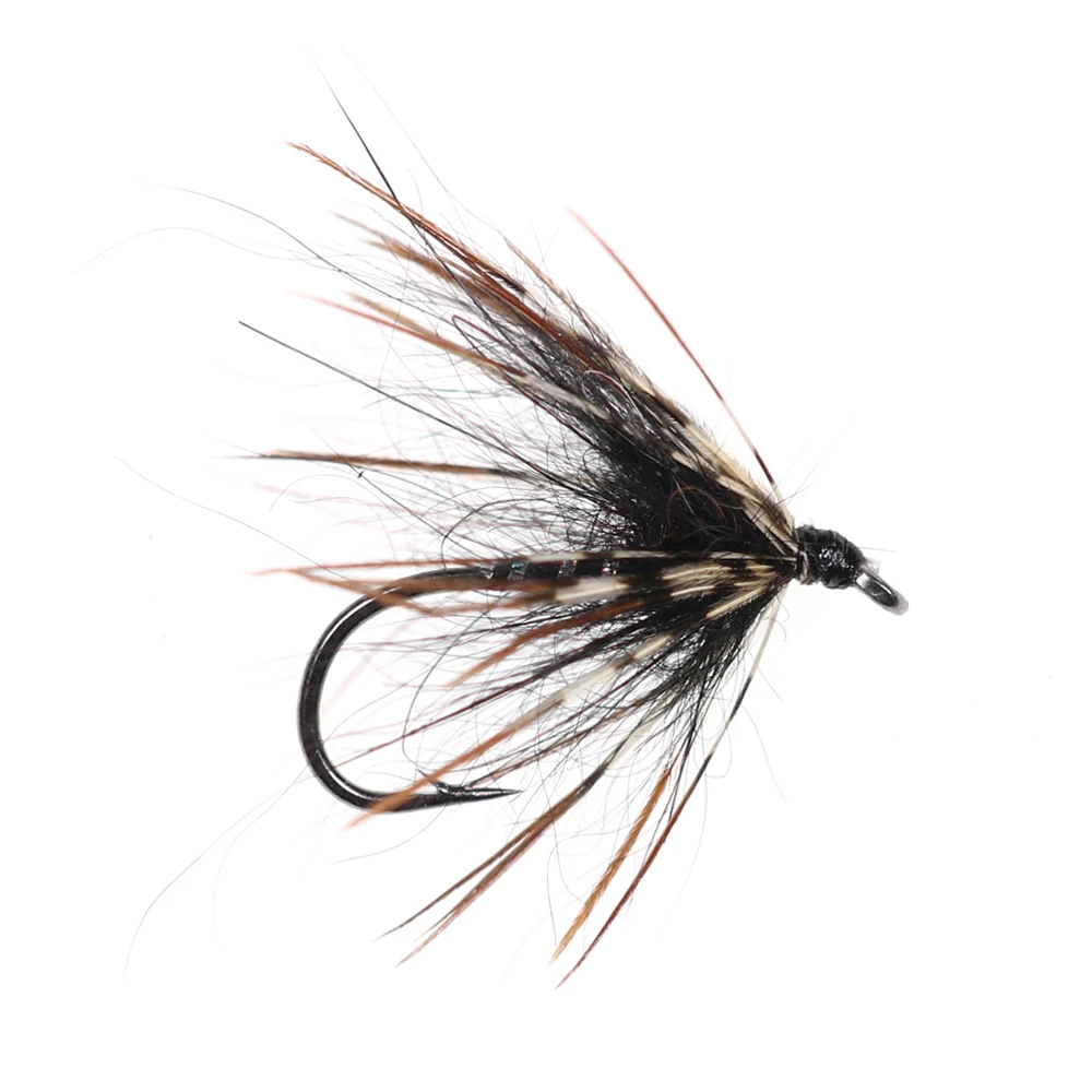ICERIO 6 uds suave Hackle mosca húmeda Tenkara Ninfa mosca atado gancho trucha pesca mosca señuelo cebos # 12