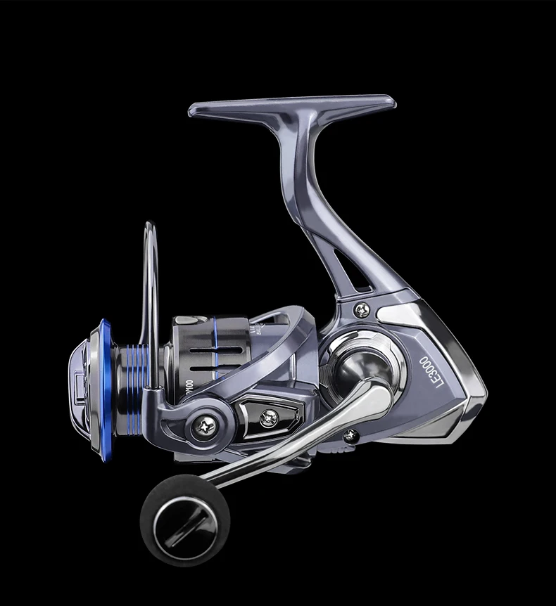 LINNHUE-carrete de pesca giratorio con mango atornillable, LE1000-6000, azul oscuro, 5,2: 1, alta velocidad, 8kg, arrastre máximo - imagen 4