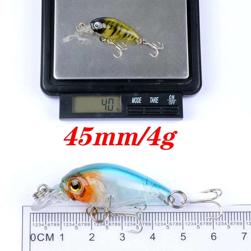 Señuelo de Pesca de pececillos, cebo duro que se hunde, 4,5 cm, 4g, anzuelo Crankbait, aparejos de Pesca de lubina a rayas, SwimBait, 1 unidad - imagen 2
