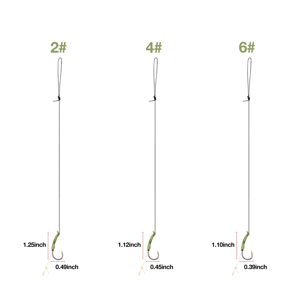 Aparejo de pelo de pesca de carpa, línea recubierta, aparejo de pelo de carpa con púas, gancho de carpa, antienredos, mangas, Conector de pesca, 36 Uds. - imagen 3