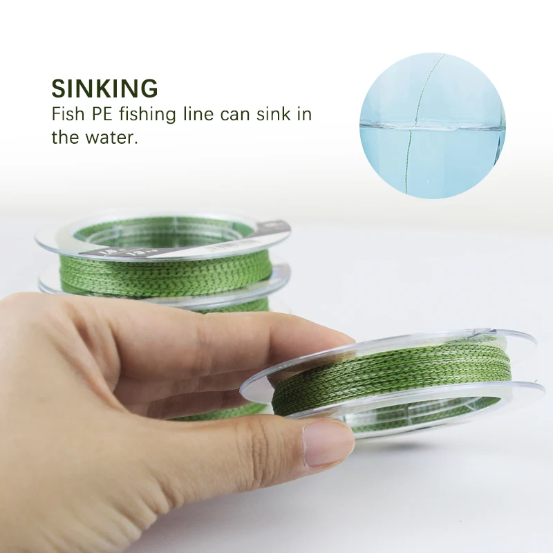 Línea de pesca trenzada de 8 hebras, multifilamento PE de 100M, alambre de pesca verde resistente, cuerda de pesca japonesa para carpa, aparejos de pesca - imagen 5