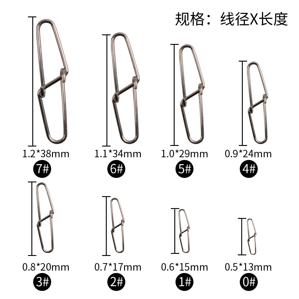 Pin de botón doble de acero inoxidable, cierre rápido de Clip giratorio, broche de seguridad de 13mm-38mm, accesorios de conector de gancho de pesca, 30 unids/lote - imagen 2