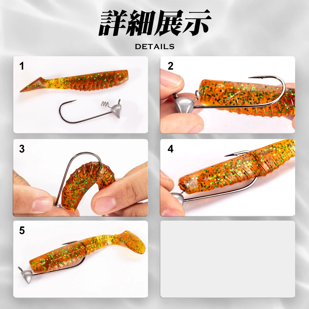 3,5g 5g 6,5g cabeza trechosa jigging cabeza de tornillo HUNTHOUSE anzuelo plano aparejos de pesca señuelo suave accesorios para señuelo de pesca suave - imagen 5