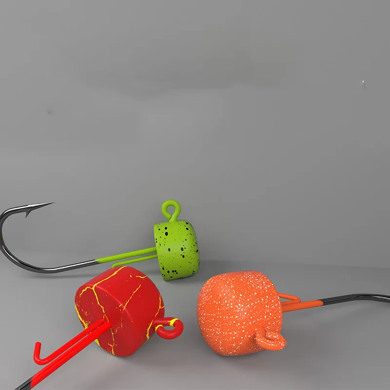 Pesca NED Rig Jig Head Hook pintura colorida 4X gancho de fuerte penetración 1,5g 2,5g 3,5g 5g 7g 10g anzuelos auxiliares anticaída - imagen 4