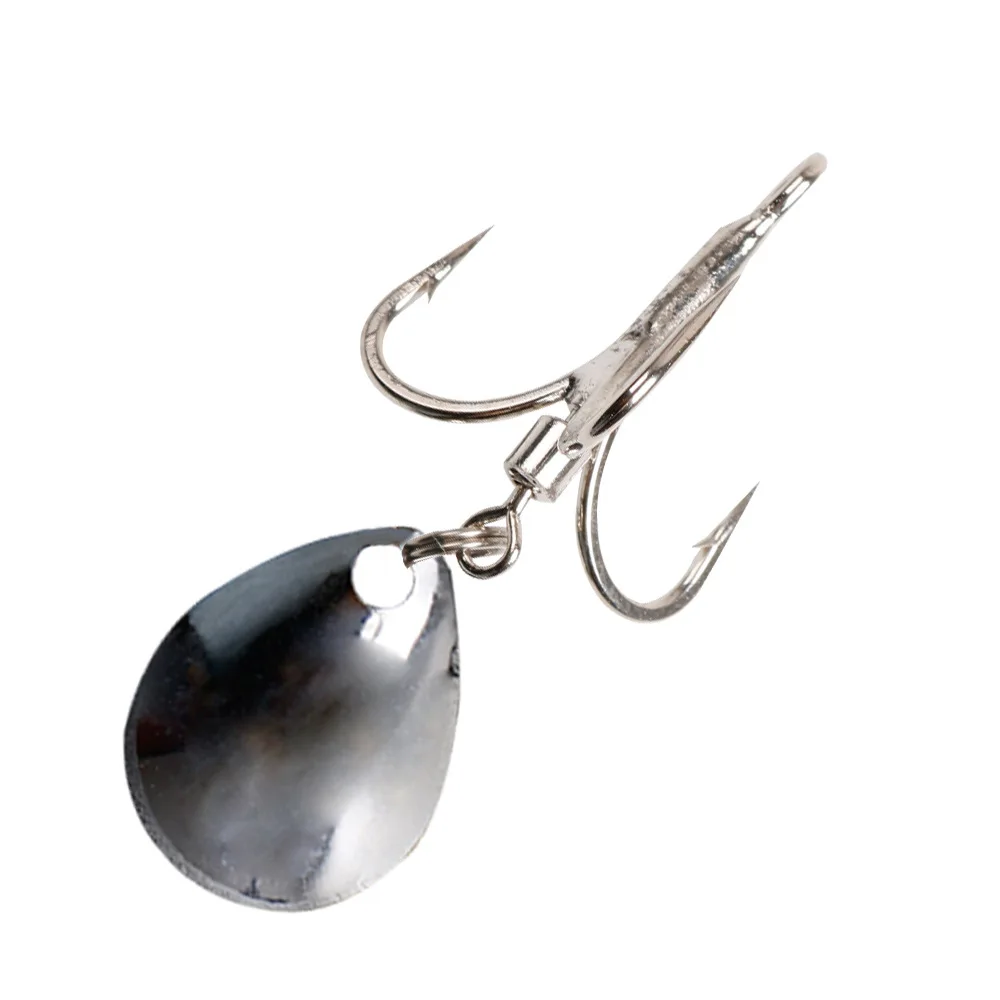MAGBLUE-gancho triple de pesca de acero de alto carbono, vibración reforzada, lentejuelas rotativas, lengüeta, aparejos de agua dulce de mar, 1-4 piezas por lote
