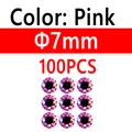 100pcs 7mm Pink