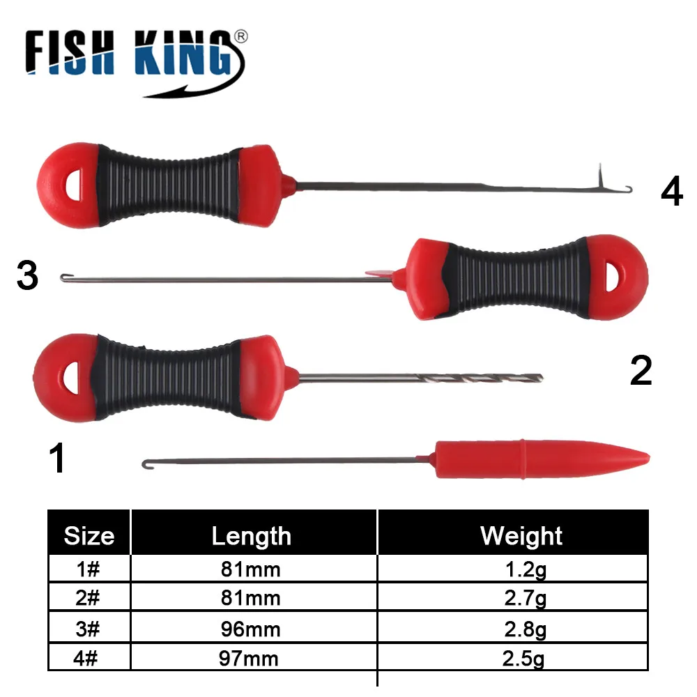 FISH KING-Boilies de pesca de carpa, cebo, puerta de taladro, aguja de cebo, aparejos de pelo de pellets, herramientas de empalme, accesorios de carga - imagen 3