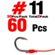 Hook size 11 60Pcs