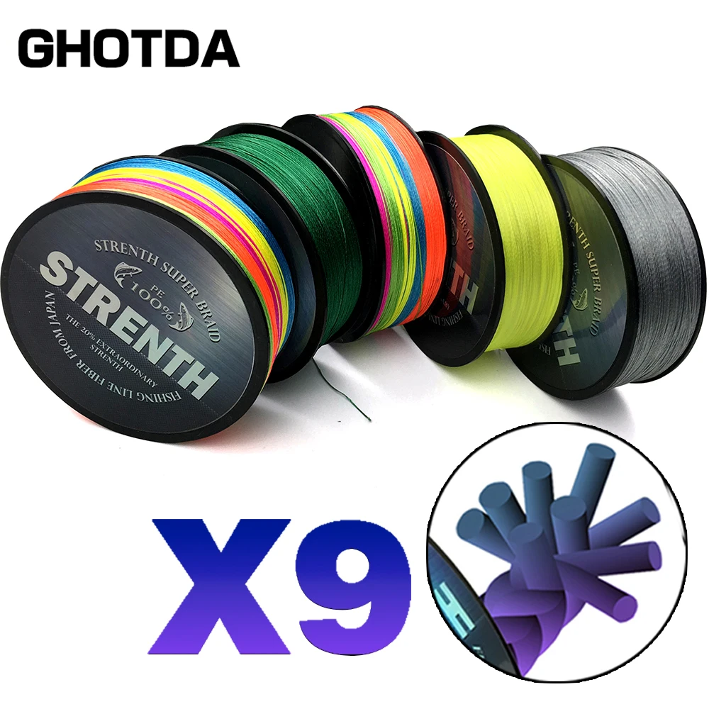 Hilo de pesca trenzado de 9 hebras, 8 hebras, 4 hebras, 100M, 150M, 300M, PE, azul, tejido para pesca de carpa en agua salada - imagen 4
