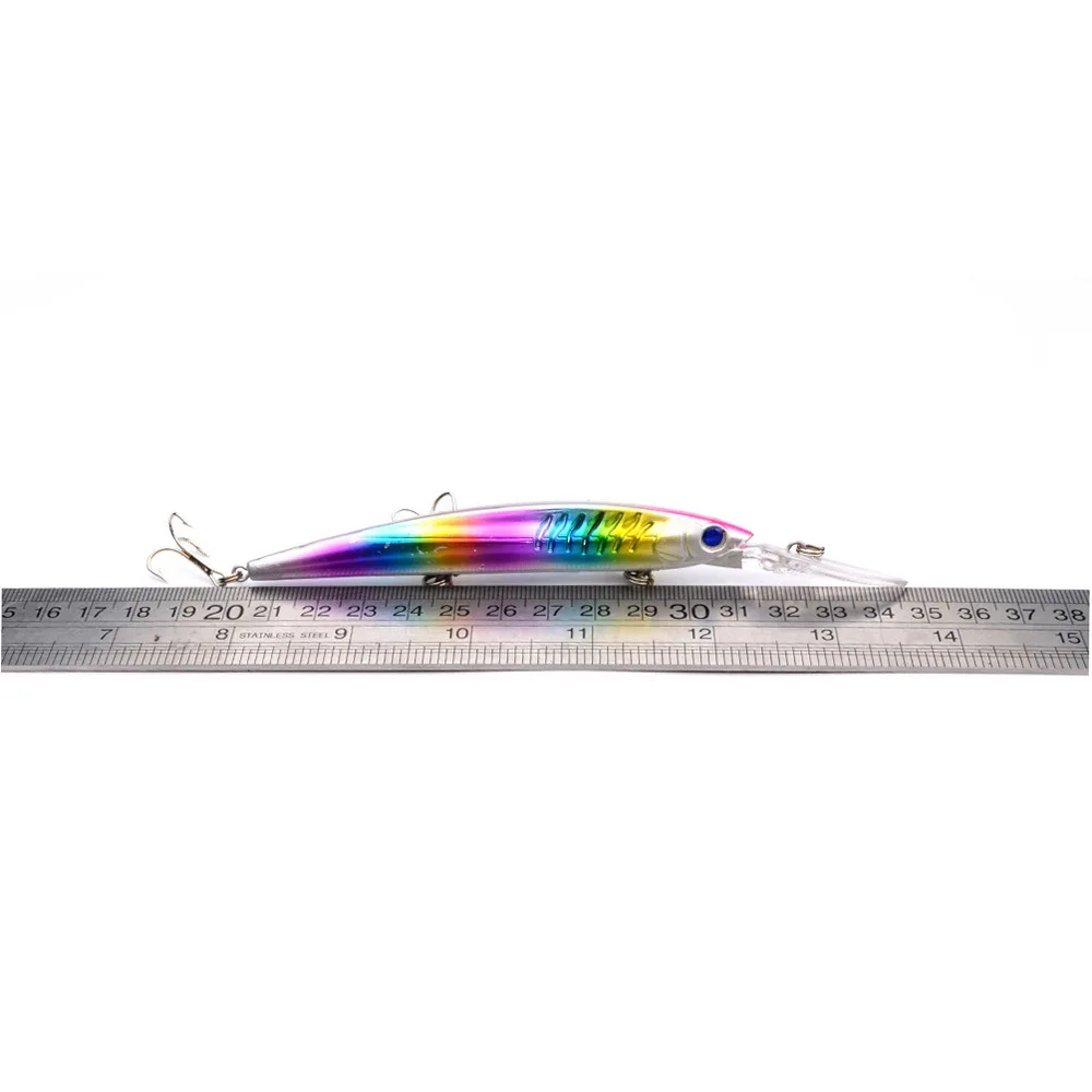 Señuelos de pesca de pececillo láser con señuelo duro 152 mm 12 g con 6 #   Gancho equipo de pesca de aguas profundas Wobbler aparejos Crankbait Isca cebo Artificial - imagen 5