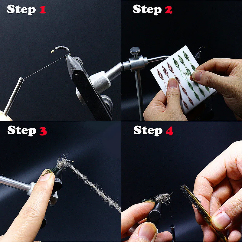 RoyalSissi-Juego de 160 Uds. De respaldos para atar moscas, scud gammarus, 4 tamaños surtidos, espalda para camarones, mosca de ninfa realista, materiales para atar moscas de piel fina - imagen 3