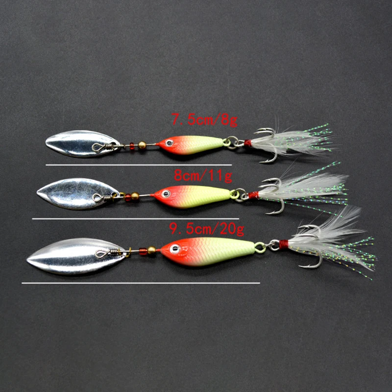 Cebo giratorio de Metal con vibración VIB, Señuelos de Pesca de 8/11/20g, cuchara giratoria, Jigs, trucha, aparejos duros de Pesca de invierno, 5 uds. - imagen 4