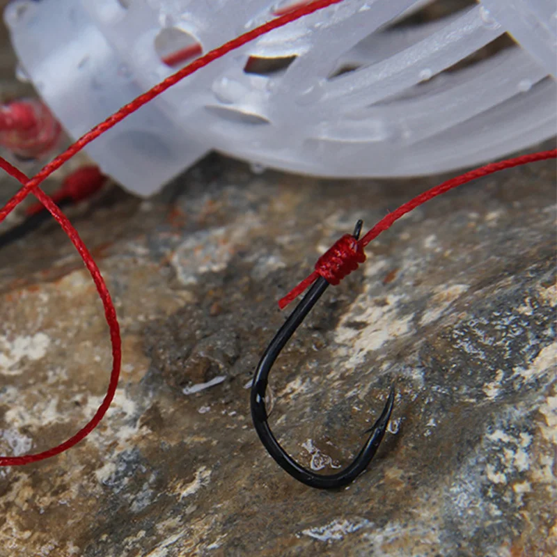 Anzuelos de pesca, cebos de explosión, jaula, caja marina, anzuelos con seis fuertes plásticos de acero al carbono, herramientas de aparejos esféricos para carpa, 1 ud. - imagen 5
