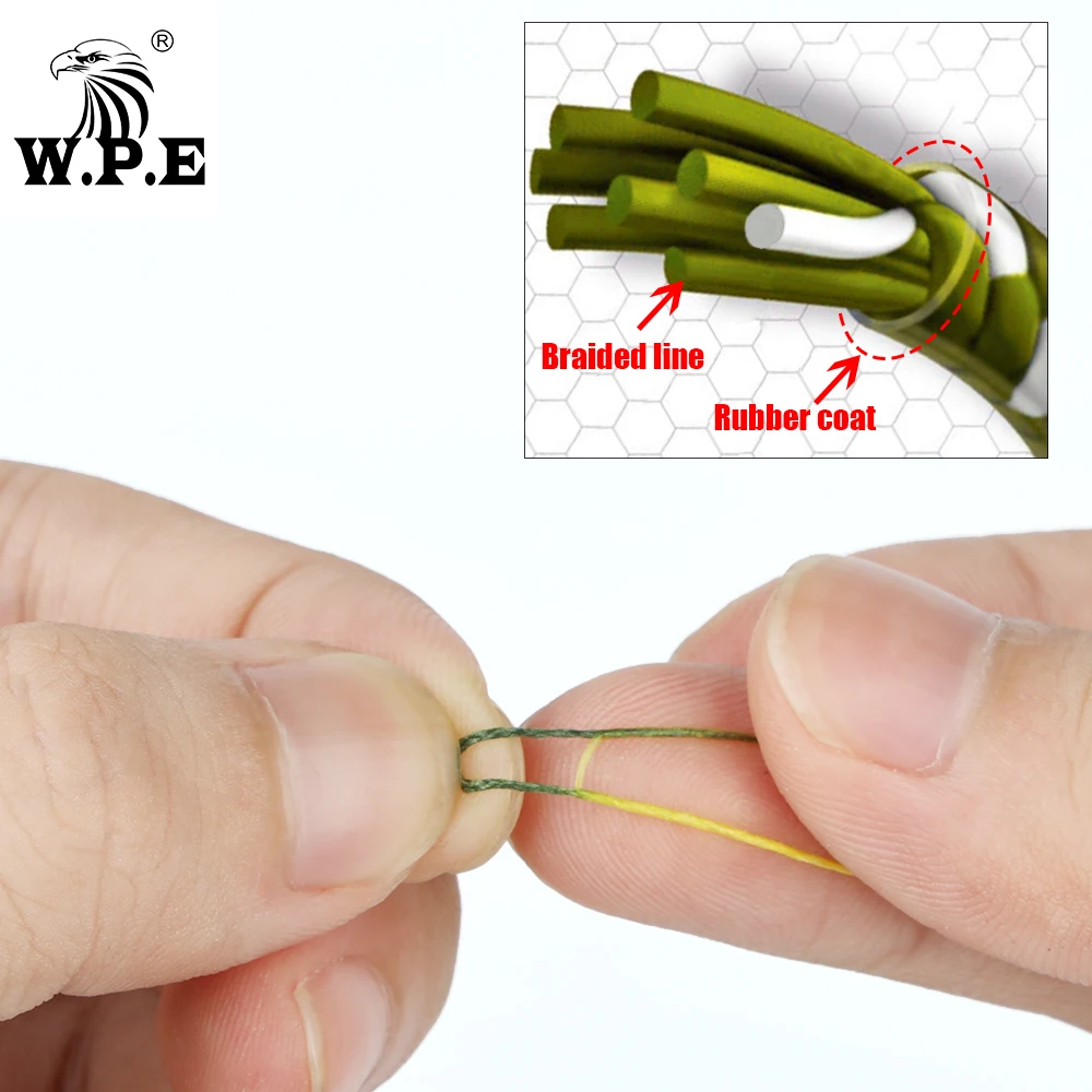 W.P.E-sedal de pesca trenzado de 8w, hilo de pesca de carpa con deflector de piel, pintura, aparejos de pesca, PE, 10m/20m, 0,52mm, 17kg, 37,4 lb, Epidermis - imagen 5