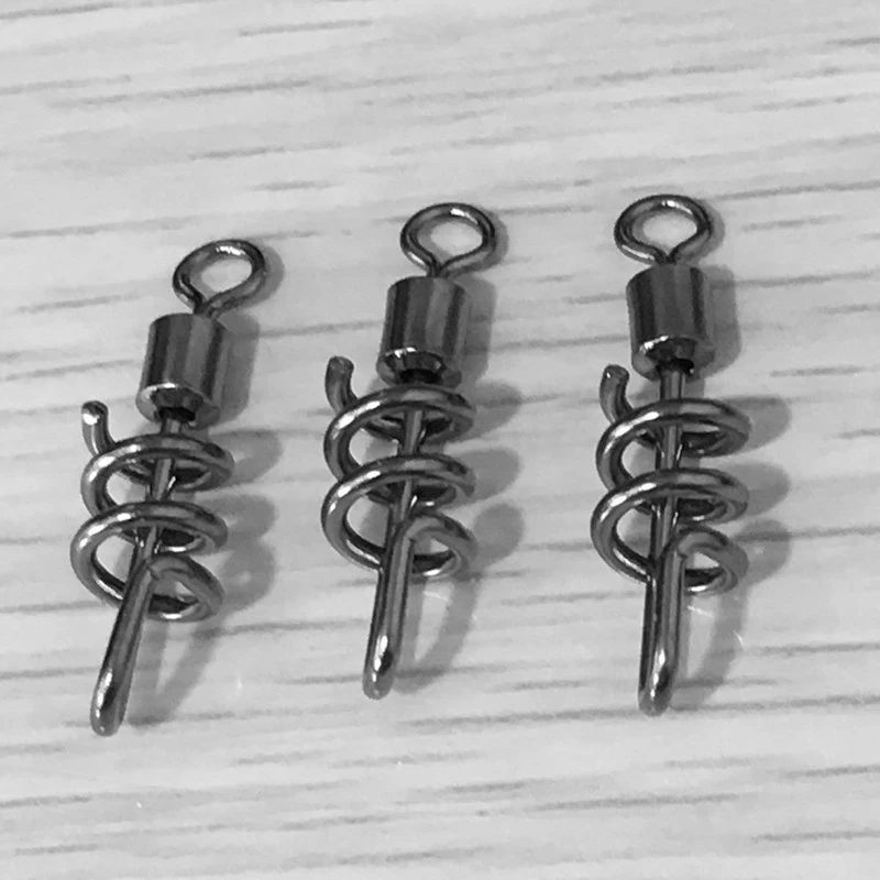 100 unids/lote conectores de cobre inoxidable Teel rodamiento de bolas giratorio anillos sólidos espiral océano barco aparejos de Pesca Pesca - imagen 3