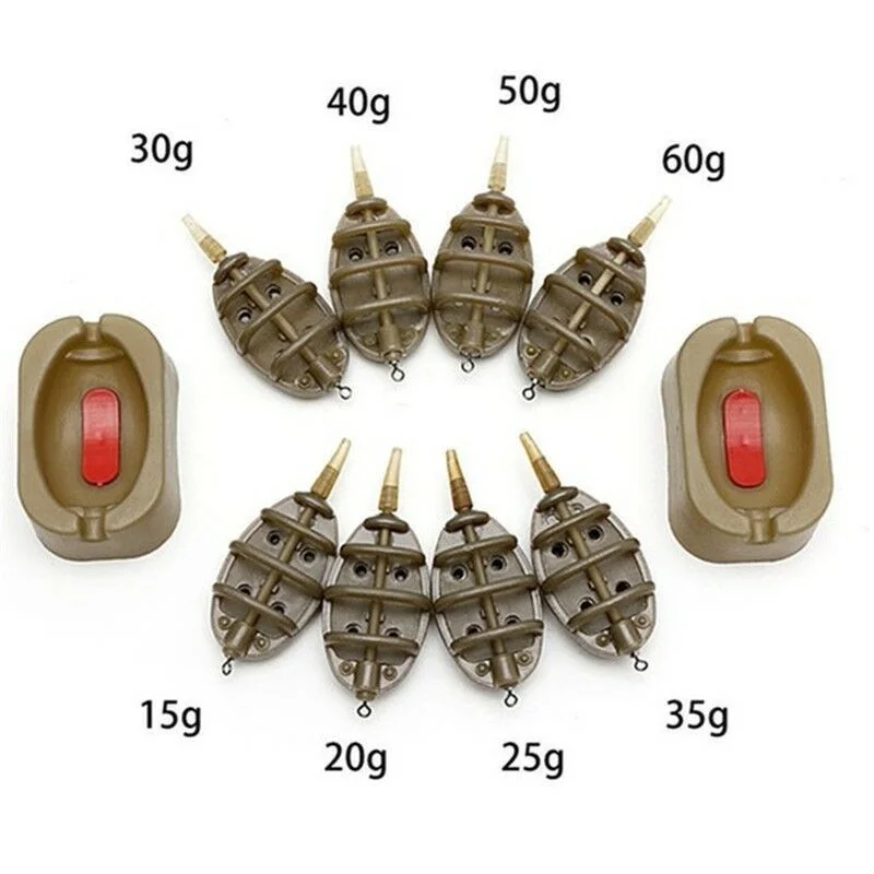 FLYSAND-Molde para lanzar cebo, herramienta de soporte para cebo de pesca de carpa, 4 alimentadores/juego - imagen 3