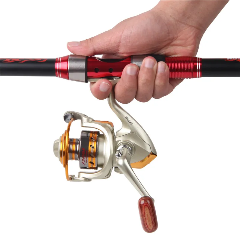 Combo de caña de pescar giratoria portátil, 2,1 m, 2,4 m, 2,7 m, carrete telescópico con señuelo Minnow para pesca de lubina - imagen 4