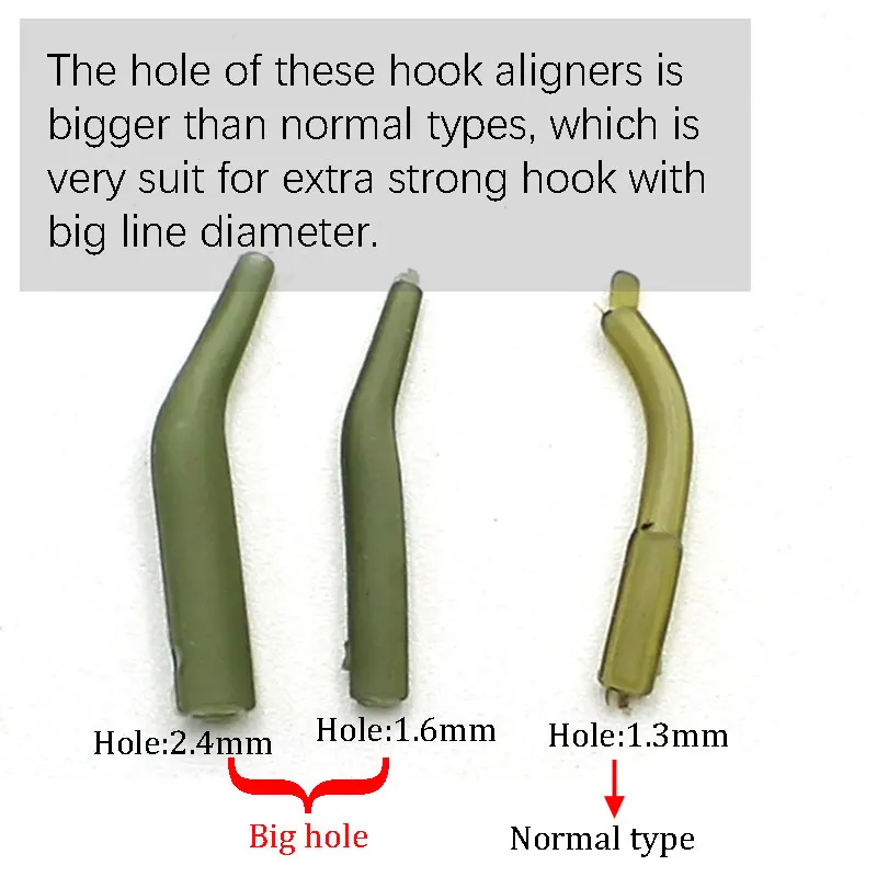 20 piezas accesorios de pesca de carpa D Rig kickers ganchos línea alineadores manga anti enredos para el cabello ronnie plataformas aparejos finales - imagen 4