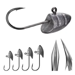 Anzuelos Jig Head con púas y ranura en sangre para vinilo