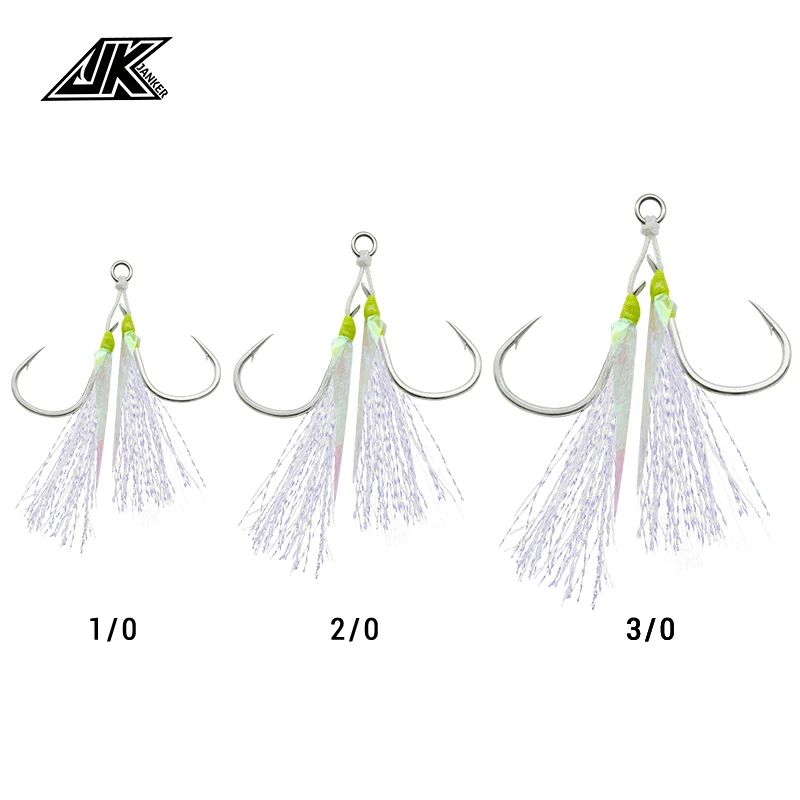 JK LALS-anzuelos de pesca para Orilla, anzuelos de ayuda para pesca ligera en el mar, anzuelos luminosos de paso lento, 1/0, 2/0, 3/0 - imagen 2