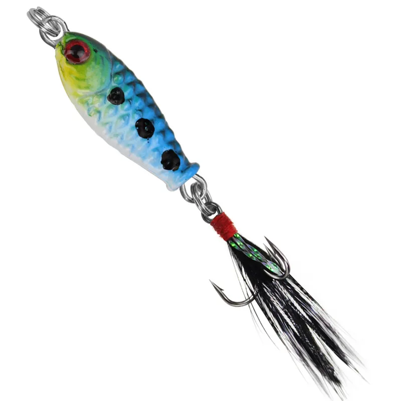 Pequeño pez anzuelo 3 cm/6g Mini Jigbait Señuelos de Pesca plantillas de plumas pez fundido largo lote 4 piezas venta - imagen 2