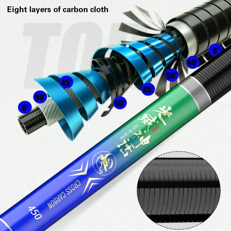 Caña De pescar De carbono 4H, caña De pescar resistente De Taiwán, 3,6 m, 4,5 m, 4,8 m, 5,4 m, Olta, para carpa - imagen 2