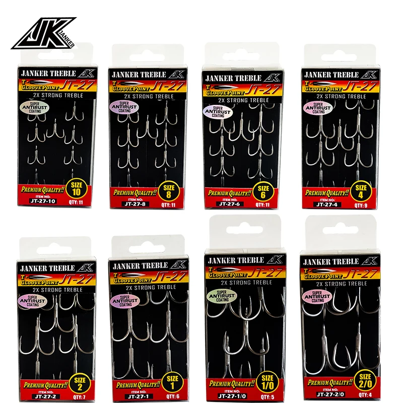 JK JT-27 anzuelos triples – Punta T-Gloove curva redonda antioxidante - imagen 4